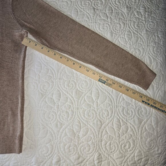 Maison Jules Heathered Mauve Pink Embroidered Cat Sweater in Misses size Medium - Picture 9 of 9